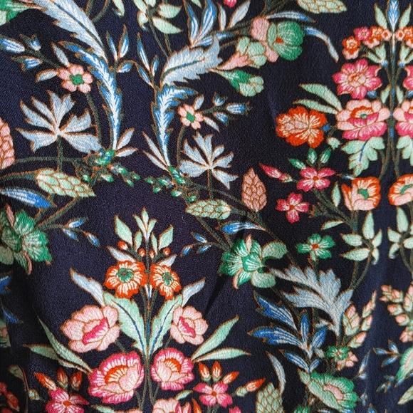 LOFT Floral Trellis Paisley Wrap Back Top Xlarge XL - Picture 5 of 10